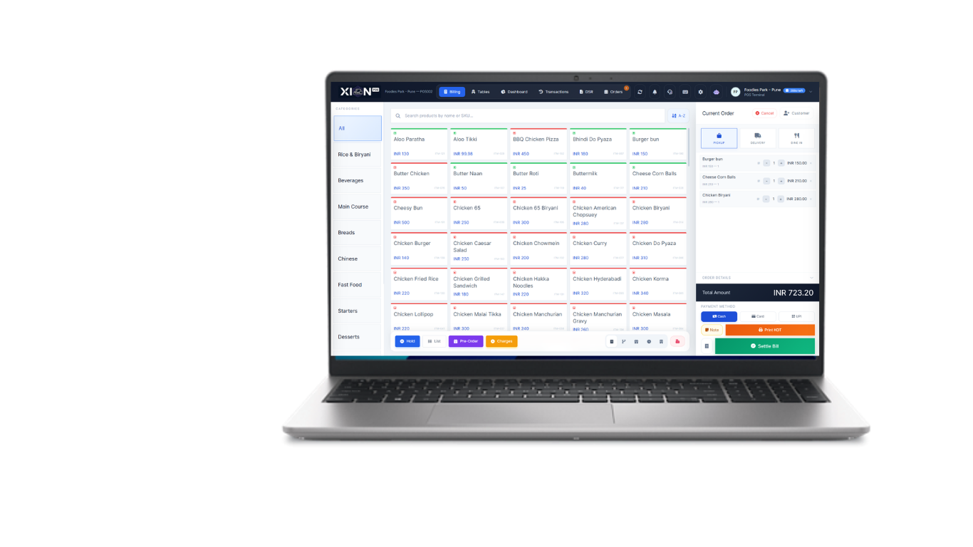 XionPOS Desktop billing software dashboard